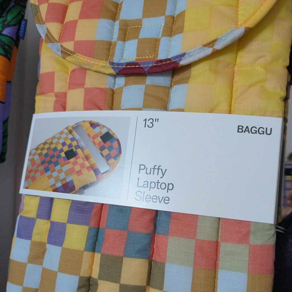BAGGU Puffy Laptop Sleeve 16" - Check Multi (Checks on Checks)